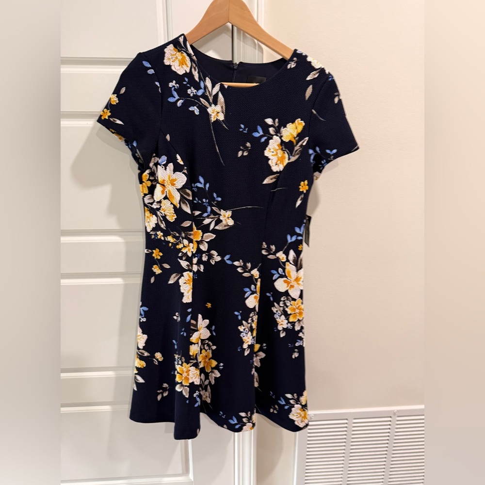 Jessica Howard Navy Floral Fit & Flare Summer Mini Dress Size 8P
